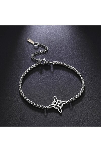 Choice steel grayA Stainless Steel Witch Knot Irish Knot Bracelet Women's Fas...