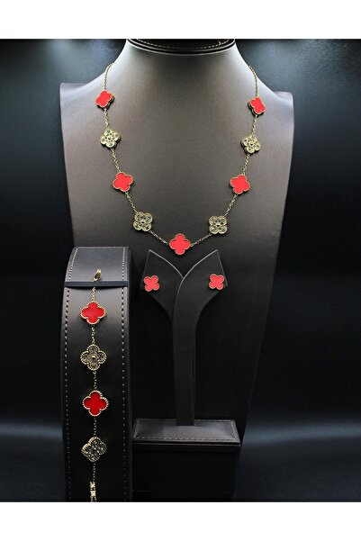 Klif Van Cleef & Arpels gold-plated necklace, bracelet and earrings set