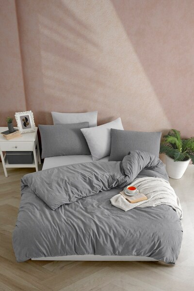 FARİKA Double Quilt Cover Set Duvet Cover: 200 X 220 Cm Fitted Sheet: 160 X 2...