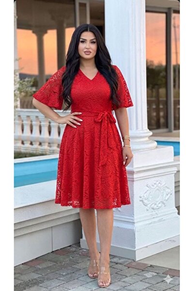 CİXAPLE Flared Lace Dress