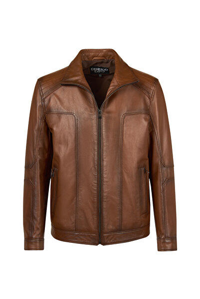 Derimod Alfred Men's Cinnamon Leather Coat 25Wge65791M