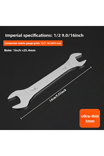 Choice Size A12916 Inch ultra-thin open-end wrench chrome plated forging wren...