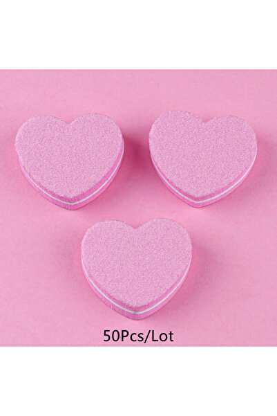 Choice11 50Pcs Pink 50/100Pcs Heart Shape Mini Nail Files Buffer Blocks 100/1...