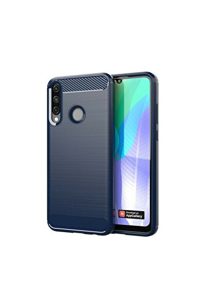 OEM Θήκη Σιλικόνης Carbon TPU Fiber Brushed Huawei Y6p Μπλε