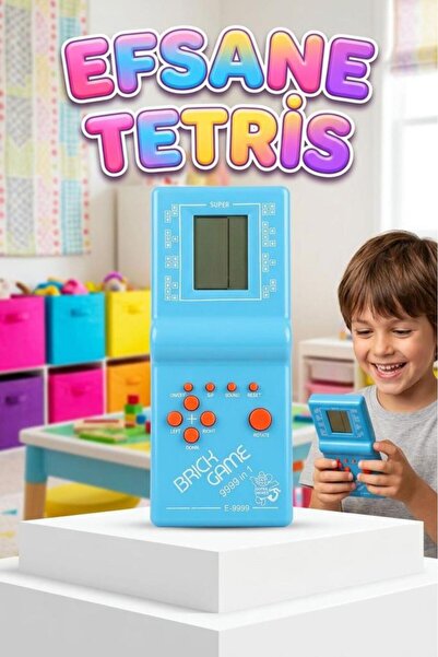 Tıfıl Toys Pilli Sesli 9 Butonlu 9999 in 1 Renkli Nostaljik Tetris Eğitici ve...