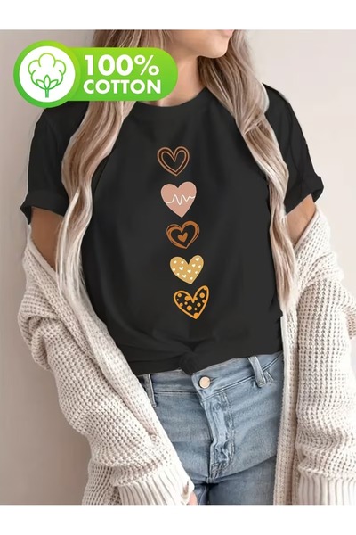 puolikuu Tricou unisex cu croială confortabilă, cu panglică și imprimeu dublu