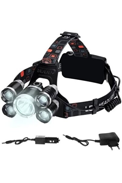 Trizand Lanterna frontală, Trizand, Lanterna frontală cu 5 x LED T6 CREE, ilu...