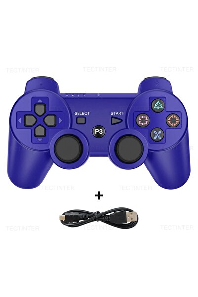 Choice1 وحدة تحكم زرقاء لجهاز PS3 تدعم البلوتوث، عصا تحكم لاسلكية لجهاز بلايس...