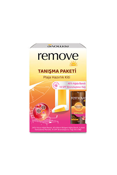 remove Tanışma Paketi Plaja Hazırlık Kiti: 40'lı Vücut Ağda Bandı & 10 SPF 10...