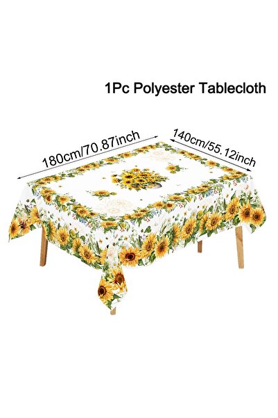 Choice as shown 713 Vintage Sunflower Garden Tablecloth Polyester Rectangle T...