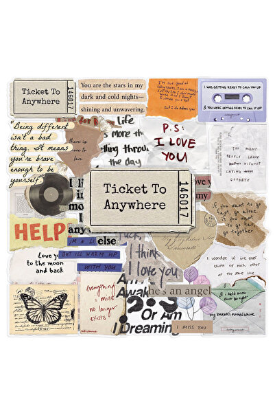 Choice 50-Pack X 2 50-Pack English Fragment Stickers Waterproof Transparent P...
