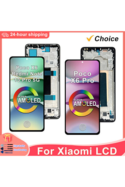Choice5 شاشة AMOLED سوداء الإطار X6-AMOLED لهاتف Poco X6 وشاشة LCD لهاتف Note...