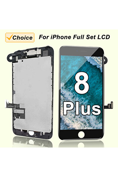 Choice1 شاشة LCD كاملة سوداء لهاتف آيفون 8 بلس 8P مع طقم استبدال الشاشة الكام...