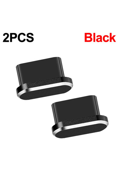 choice2 2PCS Black 2pcs USB C Type-C Dust Plugs Luxury Metal Charging Port Pr...