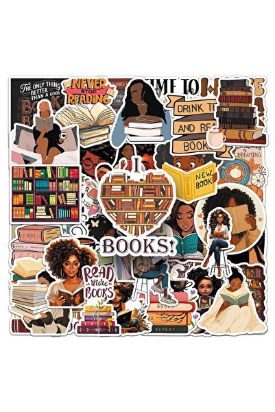 Choice 50pcs 50PCS Black Girls Bookish Stickers for Bookworm Reading Stickers...