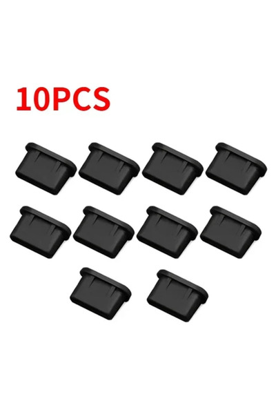Choice7 10 x Black Type-C Dust Plug Silicone USB C Port Cover Cap Charger Por...