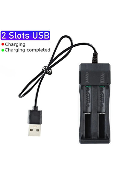 Choice1 2 slots 18650 Battery Charger 1/2/4 Slots USB Dual 18650 Charging 3.7...