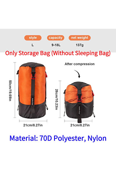 Choice1 Orange Outdoor Sleeping Bag Stuff Sack Waterproof Sleeping Bag Compre...