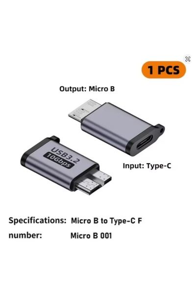 Choice 1x C to Micro B USB C 3.0 Micro B Male to Type C Female Adapter Type-C...