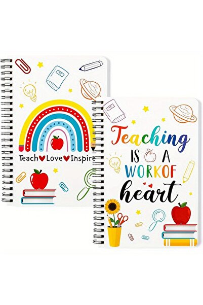 Choice White and White 2 A5 Teacher Spiral Notebooks, Teacher Appreciation No...
