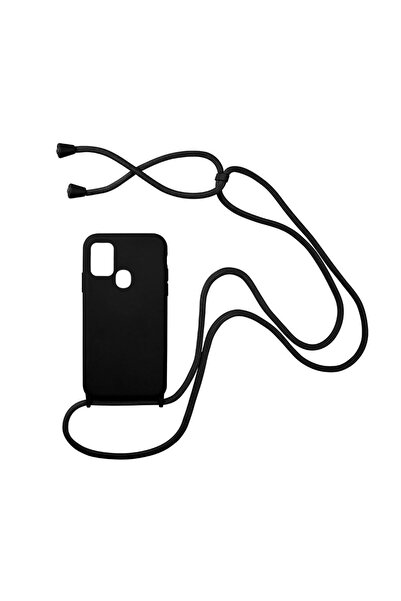 Sonique Θήκη Σιλικόνης με Κορδόνι CarryHang Samsung Galaxy A21s Μαύρο