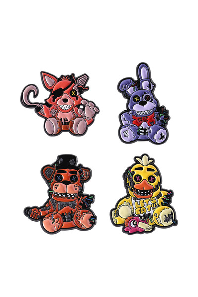 Choice فانكو 4 قطع في كيس OPP، دبابيس مينا وشارات شخصيات أنمي وألعاب FNAF (فر...