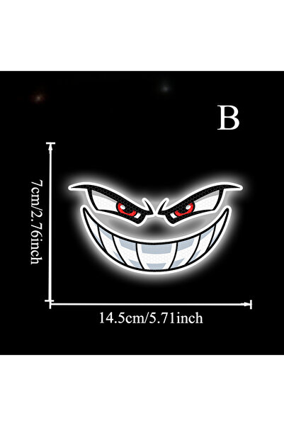 choice2 B Reflective Car Stickers, Night Light Warning, Devil Smiling Face, E...