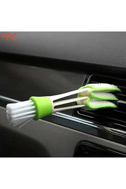 Choice 1pcs 2-in-1 Car Air Vent Cleaning Brush-Washable Air Conditioning Curt...