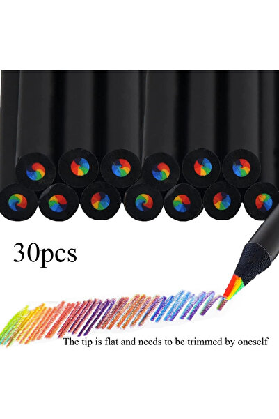 choice2 Black-30pcs 10/30pcs Rainbow Pencils Wooden Pencil,7in1 Multicolor Co...