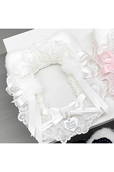 Choice Bs-Baiyaxiaomao-Bai 1Pc Plush Lace Cute Photo Card Holder, Anime Carto...