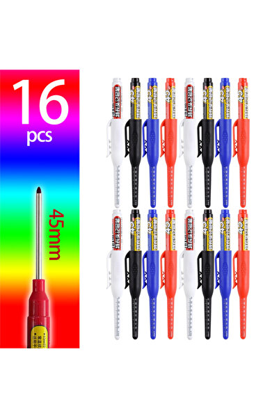 Choice4 mixed color 16pcs 4-60Pcs 45mm Long Nib Head Carpenter Pen Deep Hole ...
