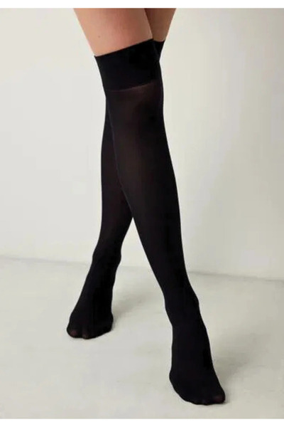 Penti Women's Micro 40 DEN socks, over the knee - semi-opaque and matte, black