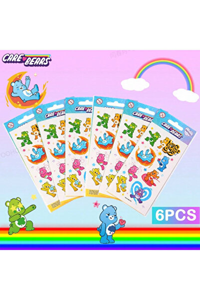 Choice CT-CB013 6PCS Care Bears Officially Licensed Tattoo Stickers Cute Colo...