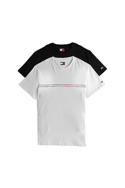 Tommy Hilfiger Tricou slim cu logo pentru bărbați, cu mânecă scurtă, pachet d...