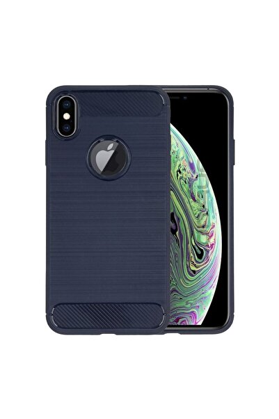 Sonique Θήκη Σιλικόνης Carbon Brushed Apple iPhone XS MAX Μπλέ