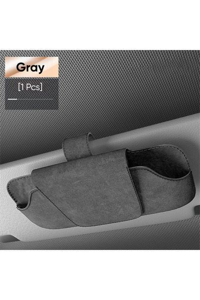 Choice Gray Sun Visor Glasses Holder Premium Suede Wear-Resistant Sunglasses ...