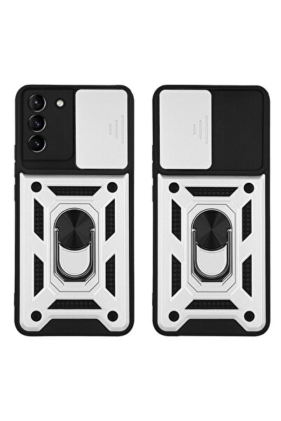 Sonique Θήκη Ring Armor CamPro για Samsung Galaxy S21 Plus Ασημί
