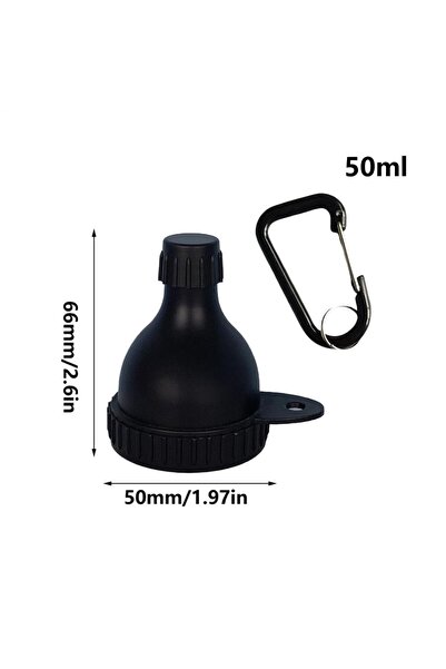 Choice Black 50ml Protein Powder Funnel with Carabiner - Moistureproof Portab...