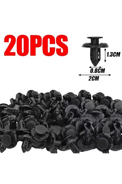 Choice4 20pcs 8mm Black Bumper Clips Car Push Rivets Retainer Kit Inner Fende...