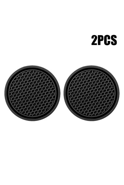 Choice Black-2PCS Universal Car Coasters Non-Slip Car Cup Holder Black Grey C...