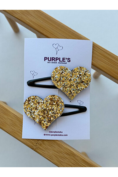 PURPLE'S BİR TUTAM MUTLULUK 2-Piece Glitter Heart Detailed Sparkling Baby Gir...
