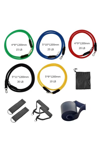 Choice1 11pcs set 1/11pc TPE Resistance Band Set Fitness Band Pull Rope Elast...