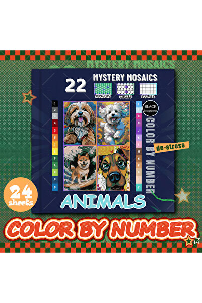 Choice 20x20cm 24pages Mystery Mosaics Pixel Animal Coloring Book Relaxation ...