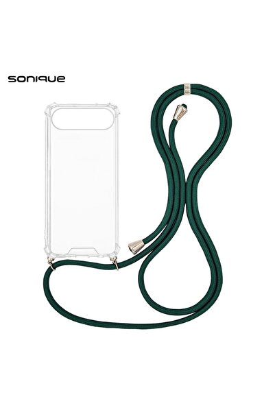 Sonique Θήκη Σιλικόνης με Κορδόνι Armor Clear Apple iPhone 17 Air Πράσινο Σκούρο