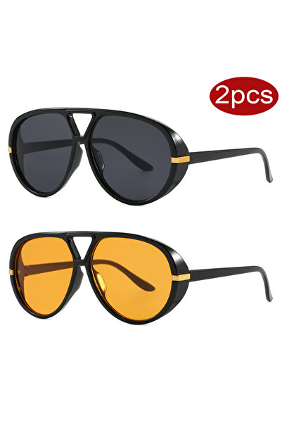 Choice4 2pcs z01 Hiking 2pcs Oversized Pilot Oval Frame Anti Light Glasses Wo...