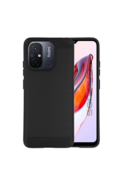 Sonique Θήκη Σιλικόνης Carbon Brushed Xiaomi Redmi 12C Μαύρο
