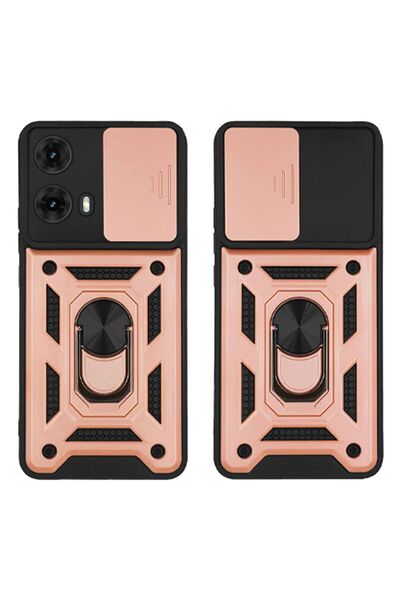 Sonique Θήκη Ring Armor CamPro για Motorola Moto G85 5G Ροζ Χρυσό