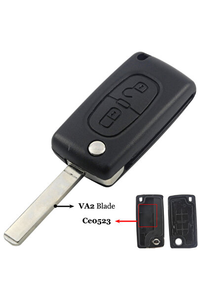 Choice VA2 Ce0523 jingyuqin CE0523 CE0536 Flip Remote key Case Shell For Peug...