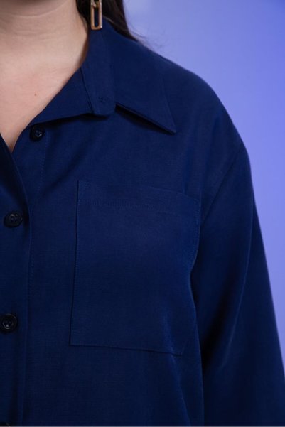 Roxxlen Women's Plus Size Long Shirt with Pocket Detail