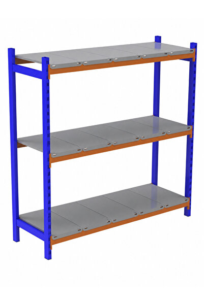 ALANRAF 3 Katlı Depo Rafı 75x200x200 Cm Hafif Rack Raf 300-350 Kg Taşıma Kapa...